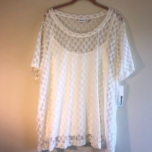 NEW💫DKNY Lace Casual Tops  Women’s in ivory  Plus